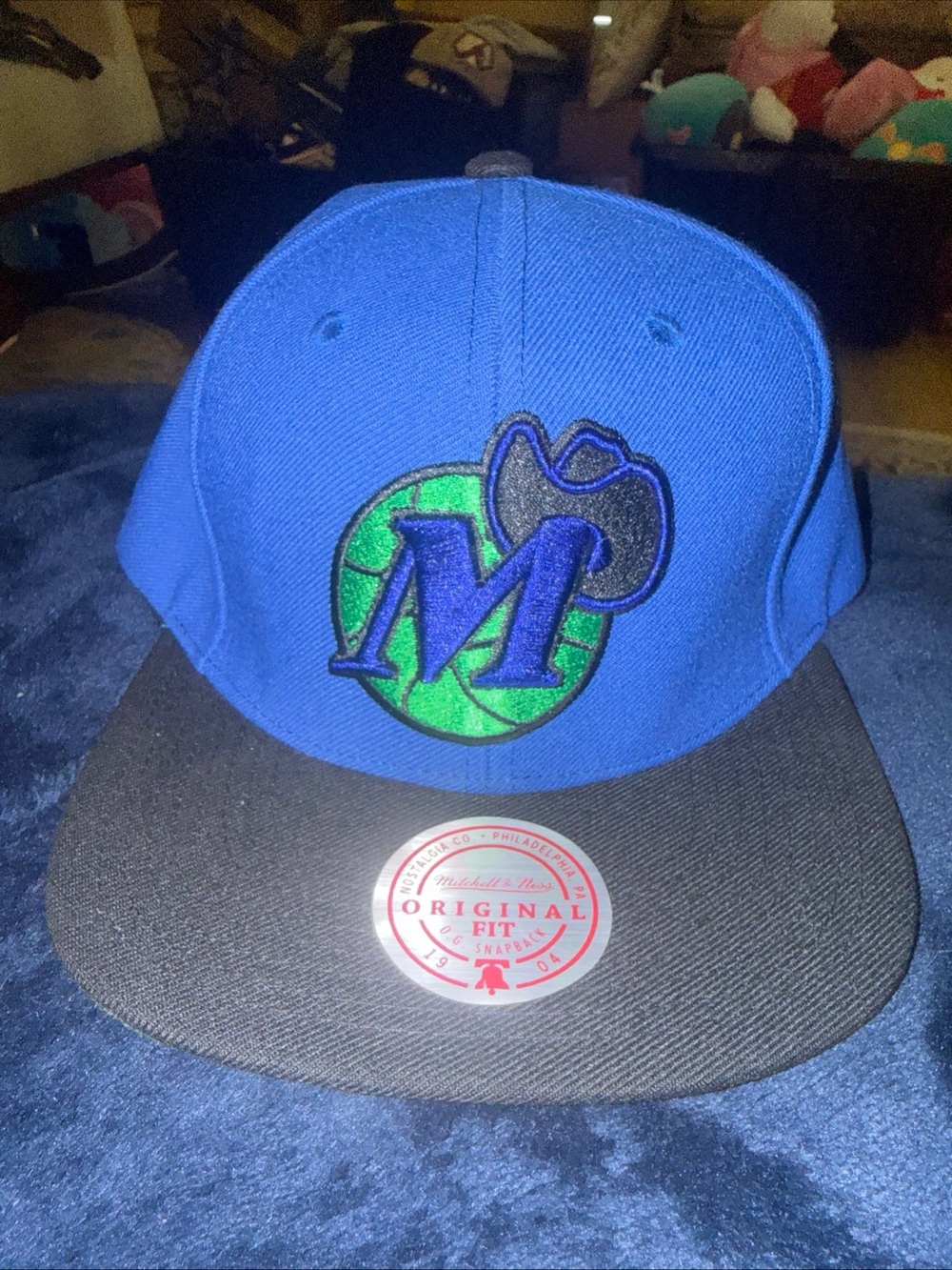 Mitchell & Ness Dallas Mavericks Cap Blue Black Green NBA HWC Hat SnapBack